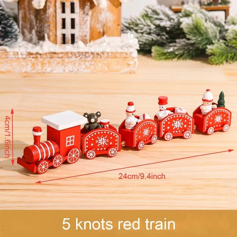 Wooden Train Christmas Ornament 