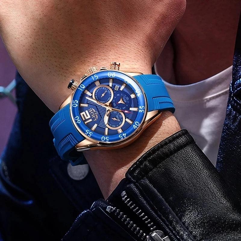 Männer Uhr Chronograph Quarz Datum Armbanduhren Für Männer Wasserdichte Uhr Männlichen - ESTEEMSO.COM