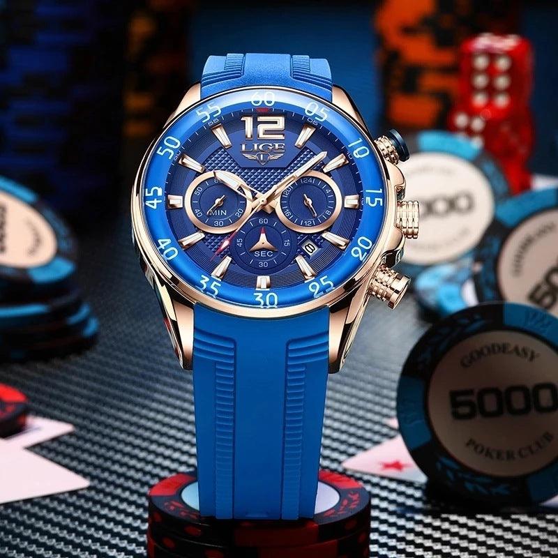 Männer Uhr Chronograph Quarz Datum Armbanduhren Für Männer Wasserdichte Uhr Männlichen - ESTEEMSO.COM