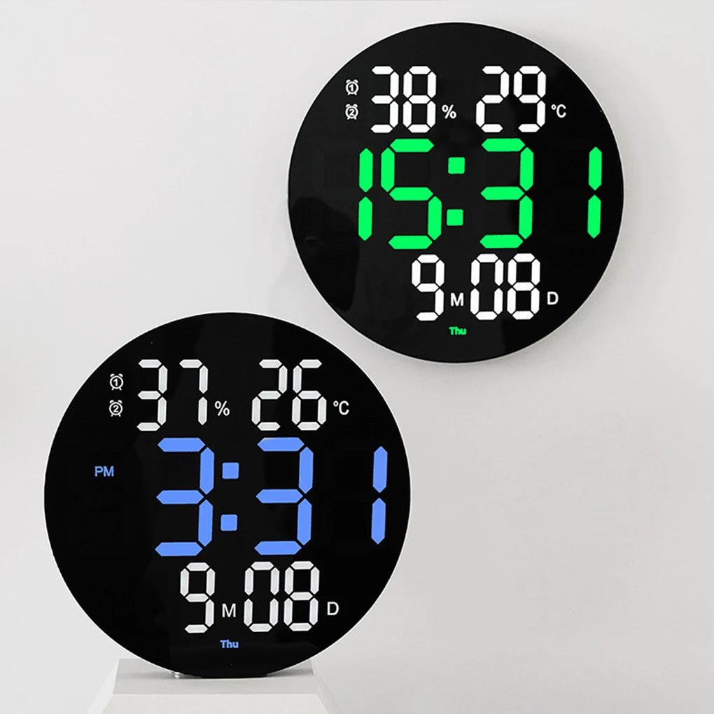 ABS Wall Clock Replacement Round Battery Powered Home Gym Digital LED - ESTEEMSO.COM