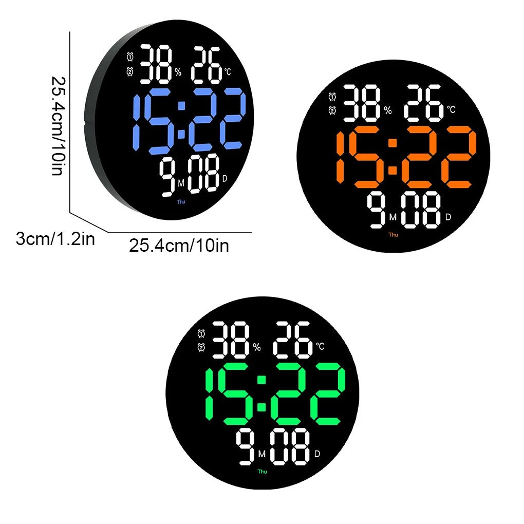 ABS Wall Clock Replacement Round Battery Powered Home Gym Digital LED - ESTEEMSO.COM