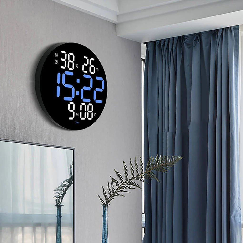 ABS Wall Clock Replacement Round Battery Powered Home Gym Digital LED - ESTEEMSO.COM