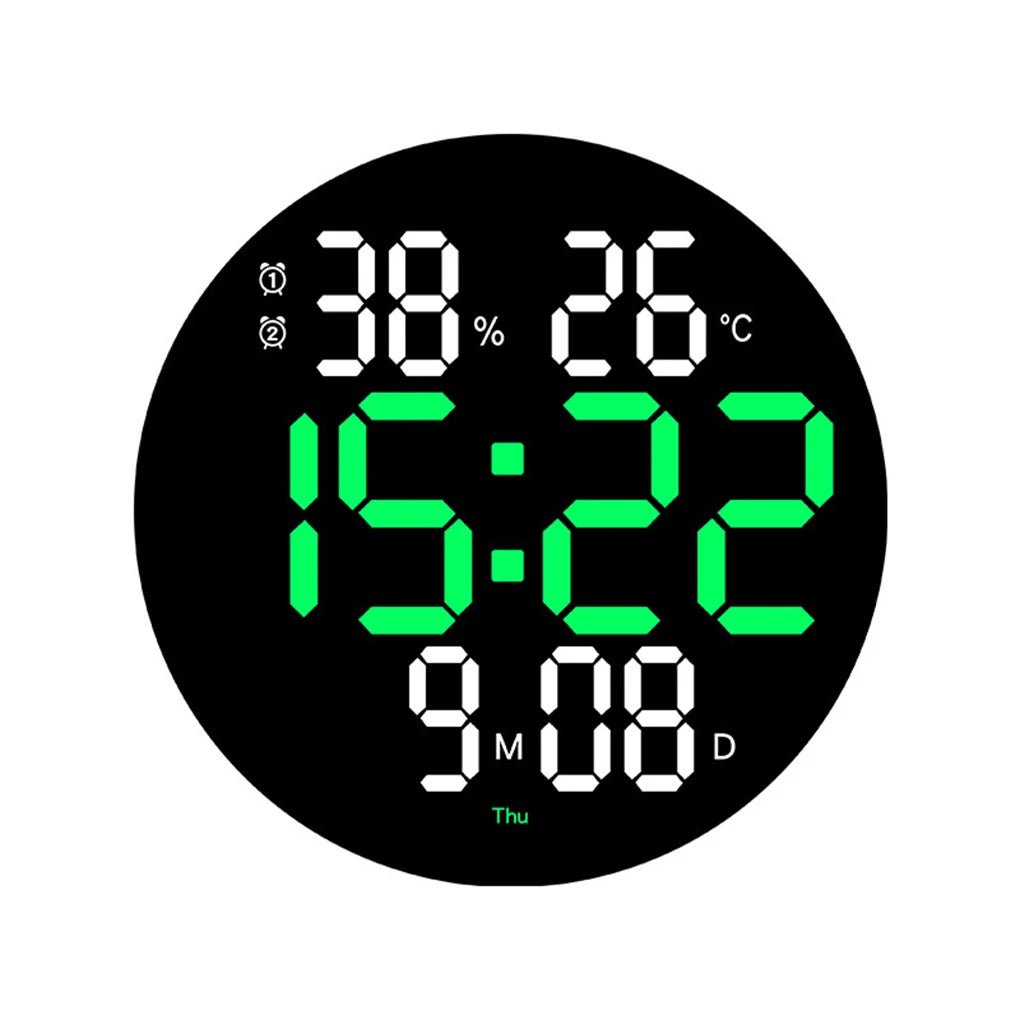 ABS Wall Clock Replacement Round Battery Powered Home Gym Digital LED - ESTEEMSO.COM