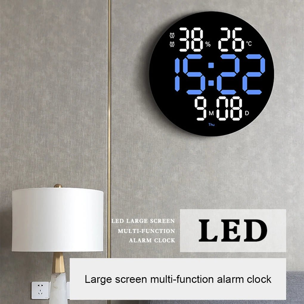 ABS Wall Clock Replacement Round Battery Powered Home Gym Digital LED - ESTEEMSO.COM