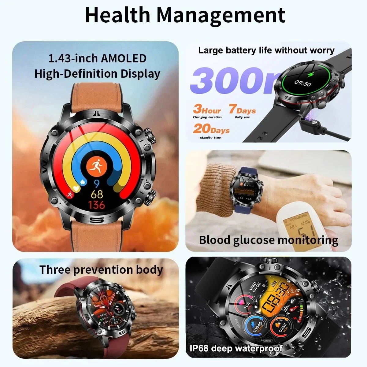 AI Medical Diagnosis Smart Watch Bluetooth Call Blood Sugar Blood - ESTEEMSO.COM