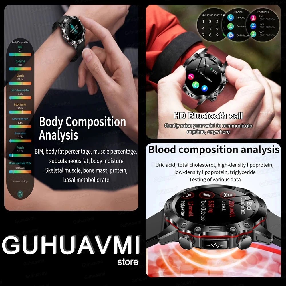 AI Medical Diagnosis Smart Watch Bluetooth Call Blood Sugar Blood - ESTEEMSO.COM