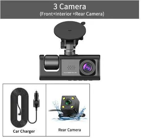 Auto - DVR HD 1080P 3 - Kanal 3 - Objektiv - Dashcam - ESTEEMSO.COM