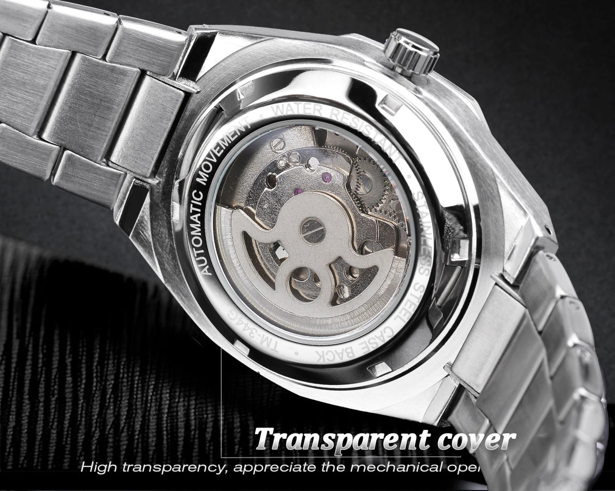 Automatic Watch 3D Diamond Skeleton Hollow Mens Wristwatches - ESTEEMSO.COM