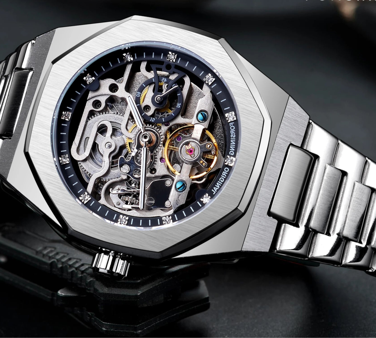 Automatic Watch 3D Diamond Skeleton Hollow Mens Wristwatches - ESTEEMSO.COM