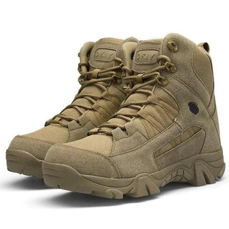 Bergsteiger Stiefel Armee Männer Schuhe Leder Samt Material - ESTEEMSO.COM