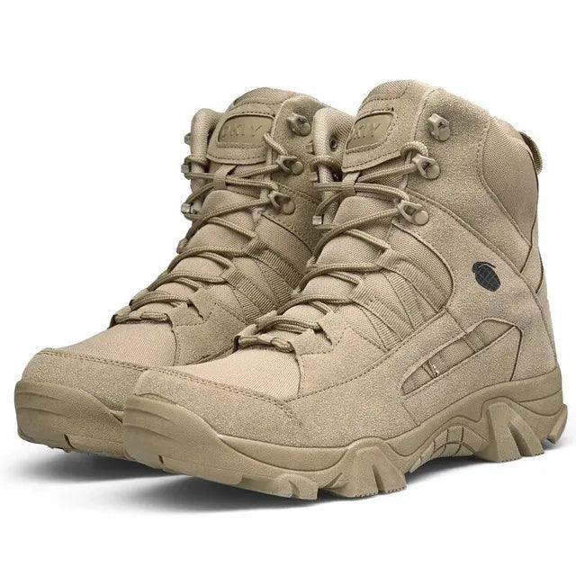 Bergsteiger Stiefel Armee Männer Schuhe Leder Samt Material - ESTEEMSO.COM