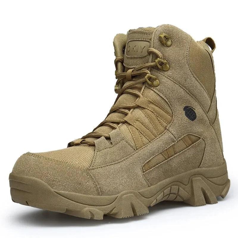 Bergsteiger Stiefel Armee Männer Schuhe Leder Samt Material - ESTEEMSO.COM