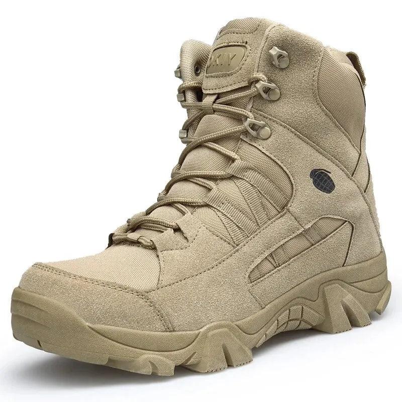 Bergsteiger Stiefel Armee Männer Schuhe Leder Samt Material - ESTEEMSO.COM