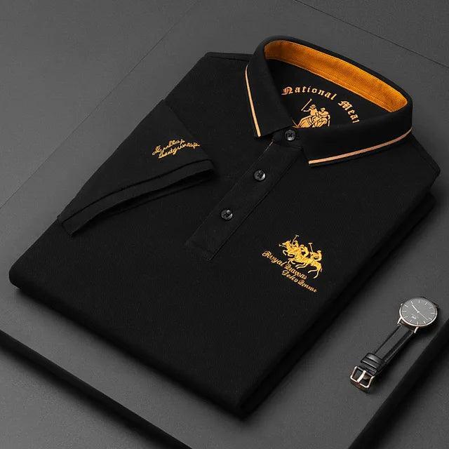 Besticktes Polos hirt Herren Luxus Top lässig Revers Kurzarm - ESTEEMSO.COM