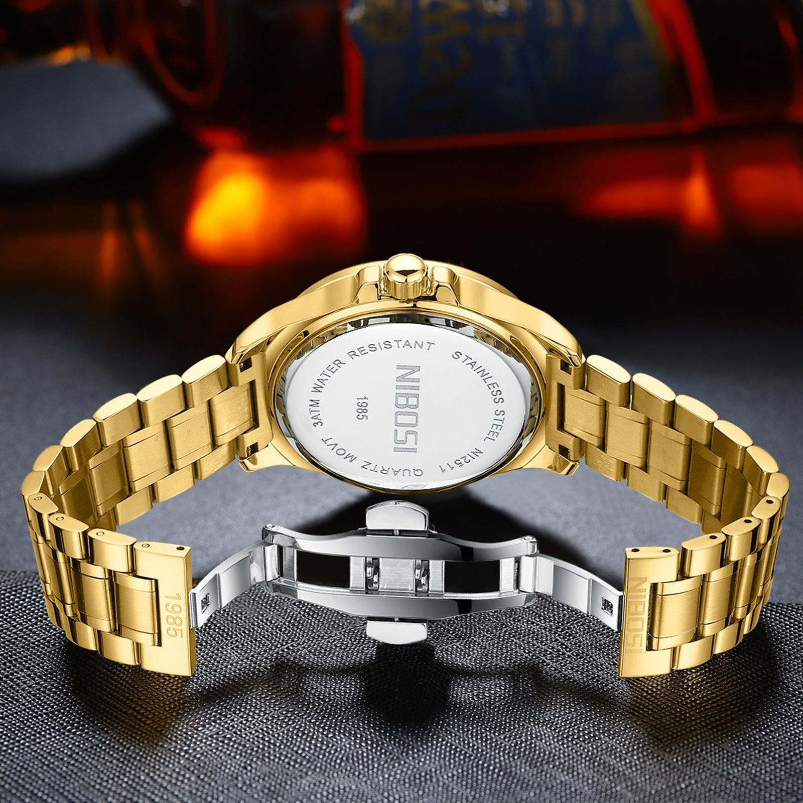 Herren uhren gold edelstahl armband wasserdichte