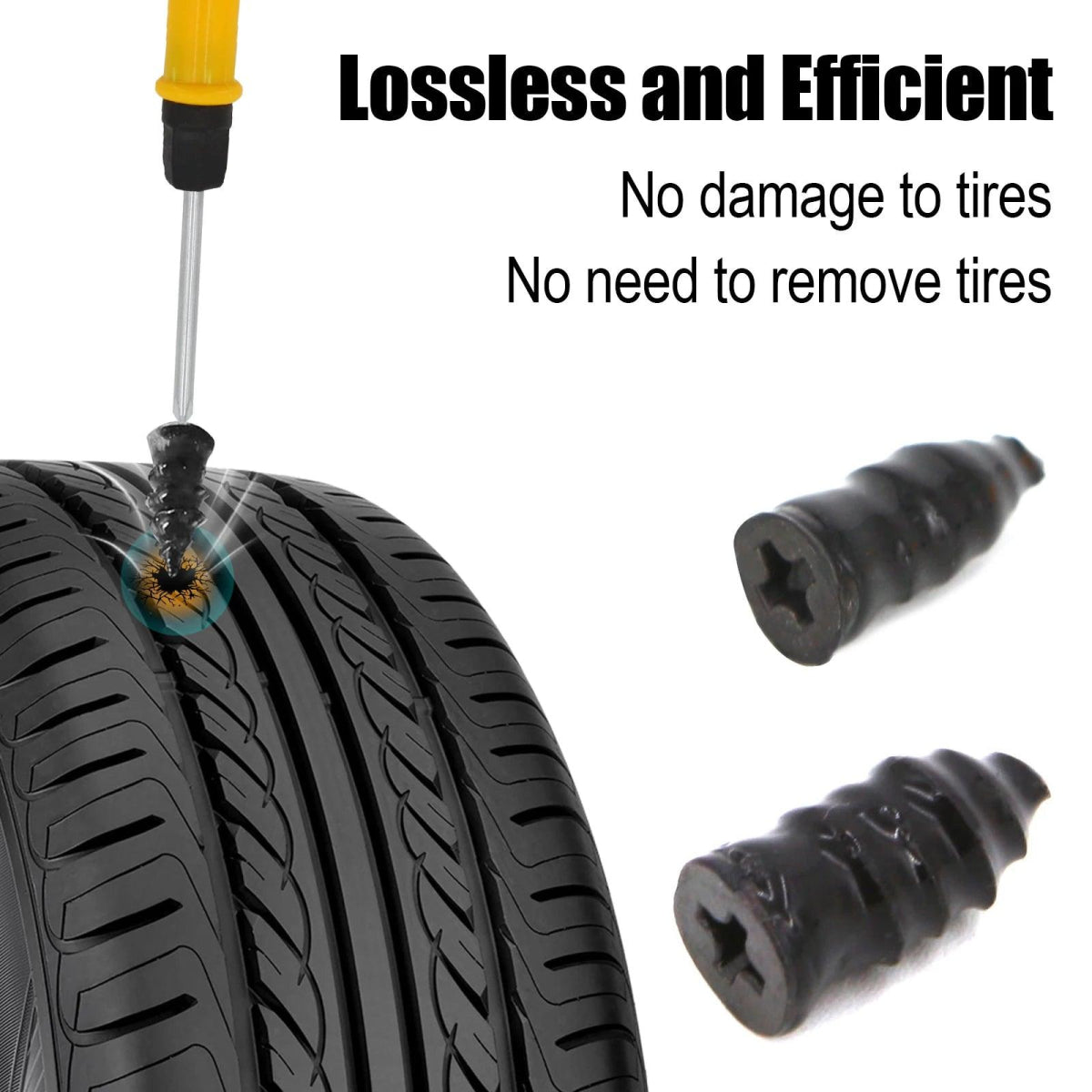 Car Tire Repair Kit – Emergency Puncture Plug Tools with Tire Strips, Stirring Glue Valve Core - ESTEEMSO.COM