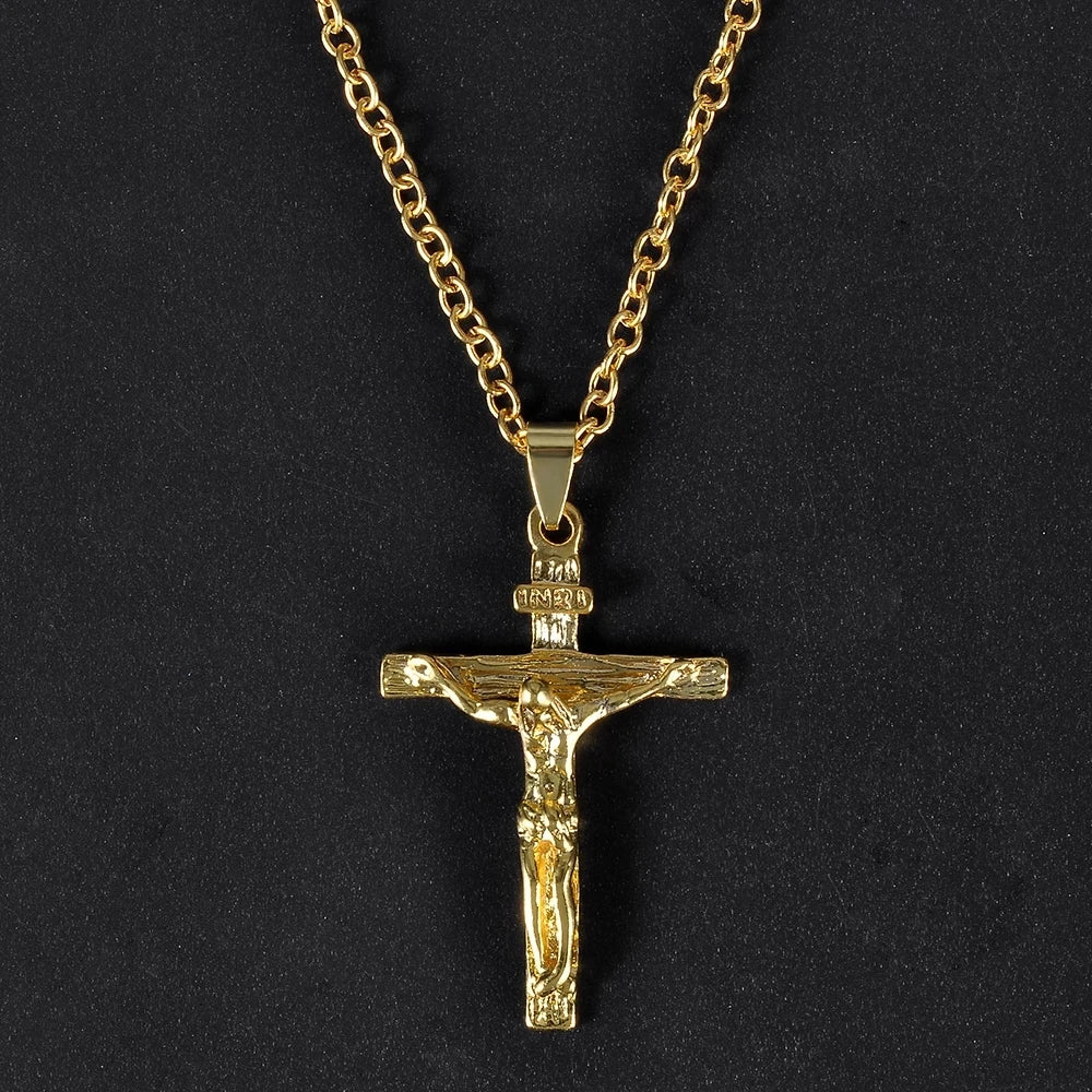 Cross Pendant Choker Necklace Charm Rhinestone Couples Jewelry - ESTEEMSO.COM