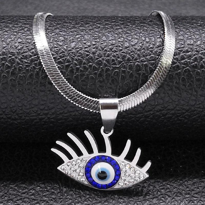 Dämon Auge Choker Halskette für Frauen - Edelstahl Vergoldet - ESTEEMSO.COM