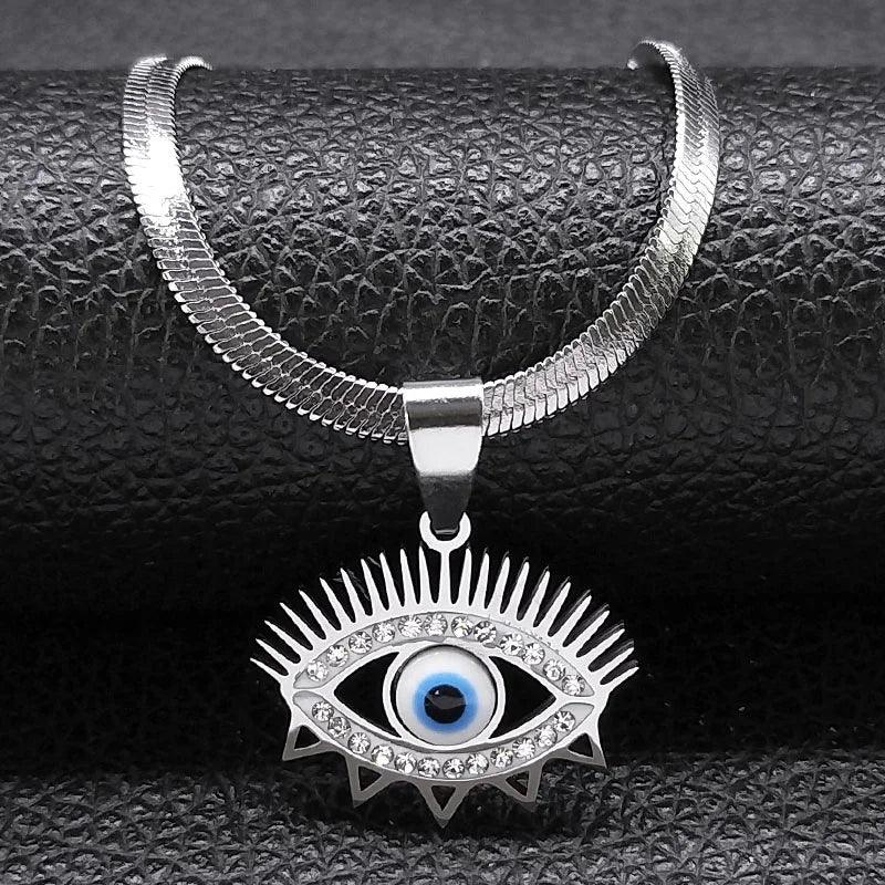 Dämon Auge Choker Halskette für Frauen - Edelstahl Vergoldet - ESTEEMSO.COM