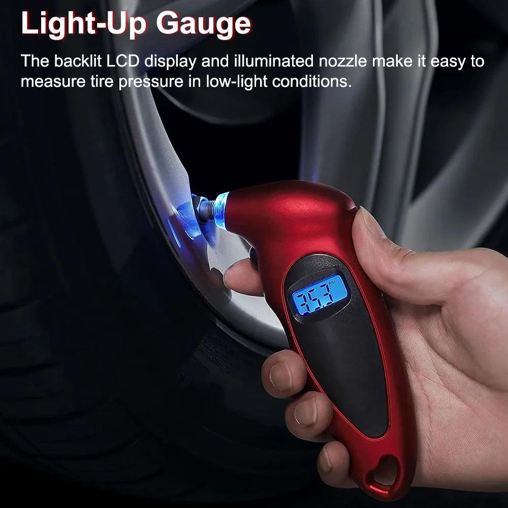 Digital Tire Pressure Gauge with Backlit LCD – 150 PSI High - ESTEEMSO.COM