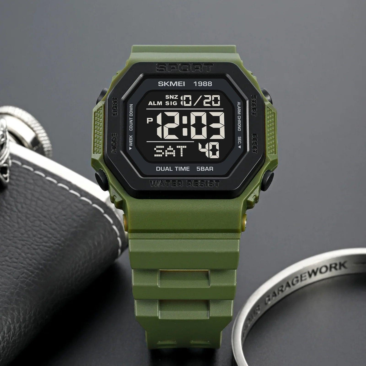 Digitale Sportuhren Herren Militär Armbanduhr 5Bar Wasserdicht Wecker Countdown - ESTEEMSO.COM