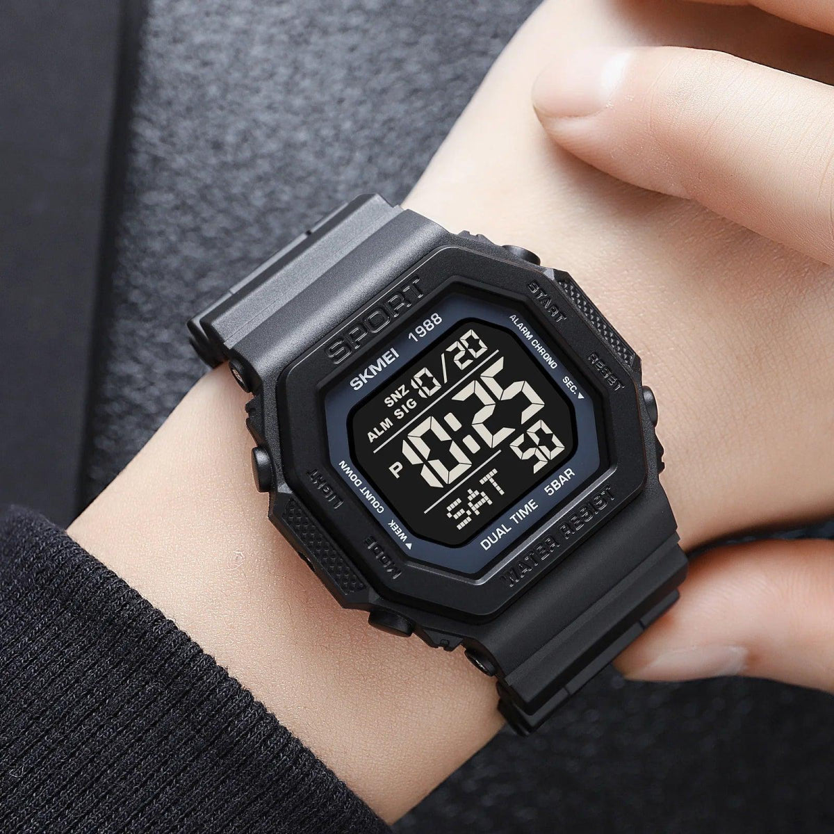 Digitale Sportuhren Herren Militär Armbanduhr 5Bar Wasserdicht Wecker Countdown - ESTEEMSO.COM