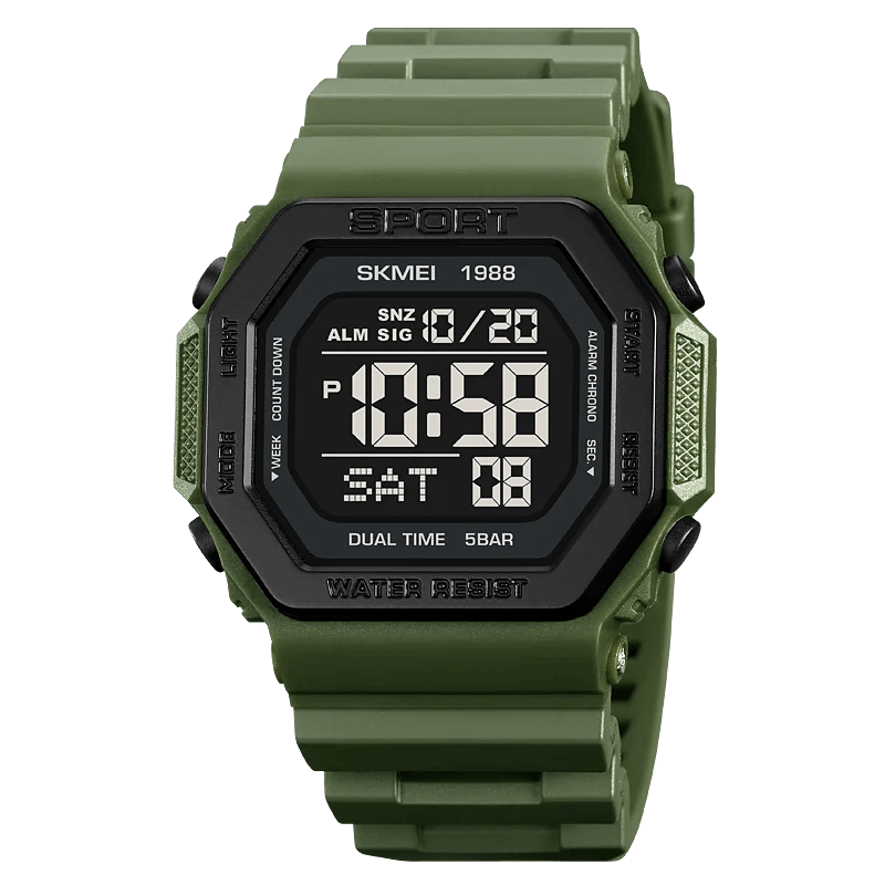 Digitale Sportuhren Herren Militär Armbanduhr 5Bar Wasserdicht Wecker Countdown - ESTEEMSO.COM