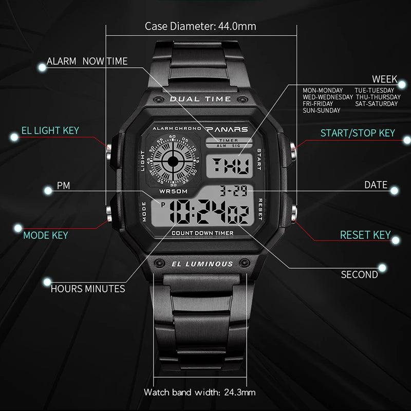 Digitaluhr für Herren, modisch, Outdoor - Sport, Armbanduhr - ESTEEMSO.COM