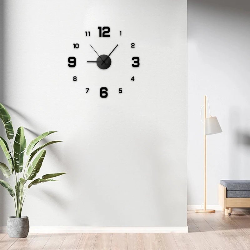 DIY Frameless Wall Clock – Antique Style Silent Wall Decal for Living Room - ESTEEMSO.COM