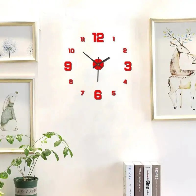 DIY Frameless Wall Clock – Antique Style Silent Wall Decal for Living Room - ESTEEMSO.COM