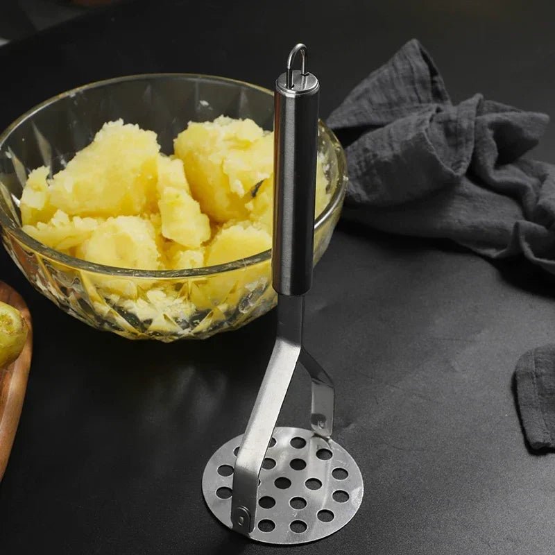 Food Crusher Stainless Steel Potato Masher Fruit Vegetable Pressure Mud Machine Kitchen - ESTEEMSO.COM