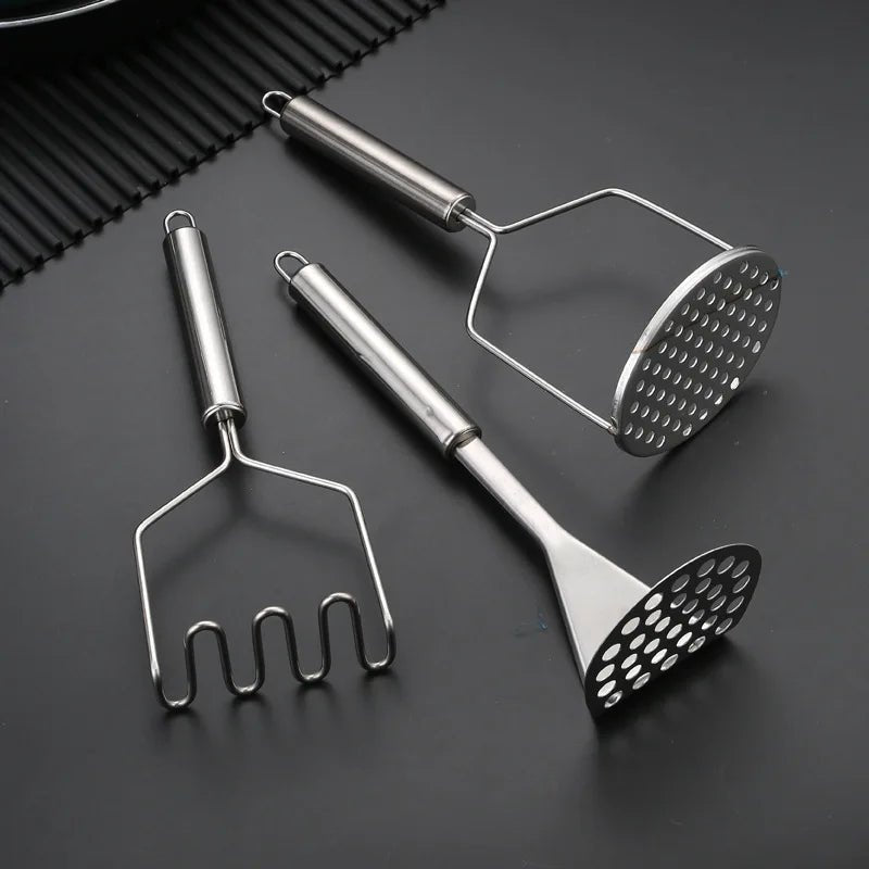 Food Crusher Stainless Steel Potato Masher Fruit Vegetable Pressure Mud Machine Kitchen - ESTEEMSO.COM