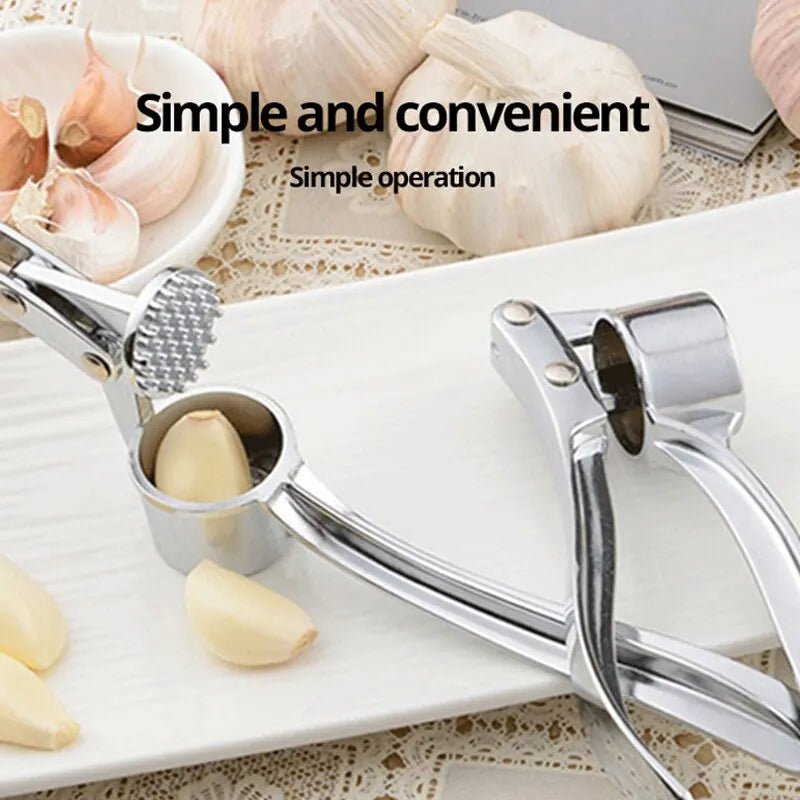 Garlic Masher Silvery Stainless Steel Kitchen Vegetable Cooking Extruder - ESTEEMSO.COM