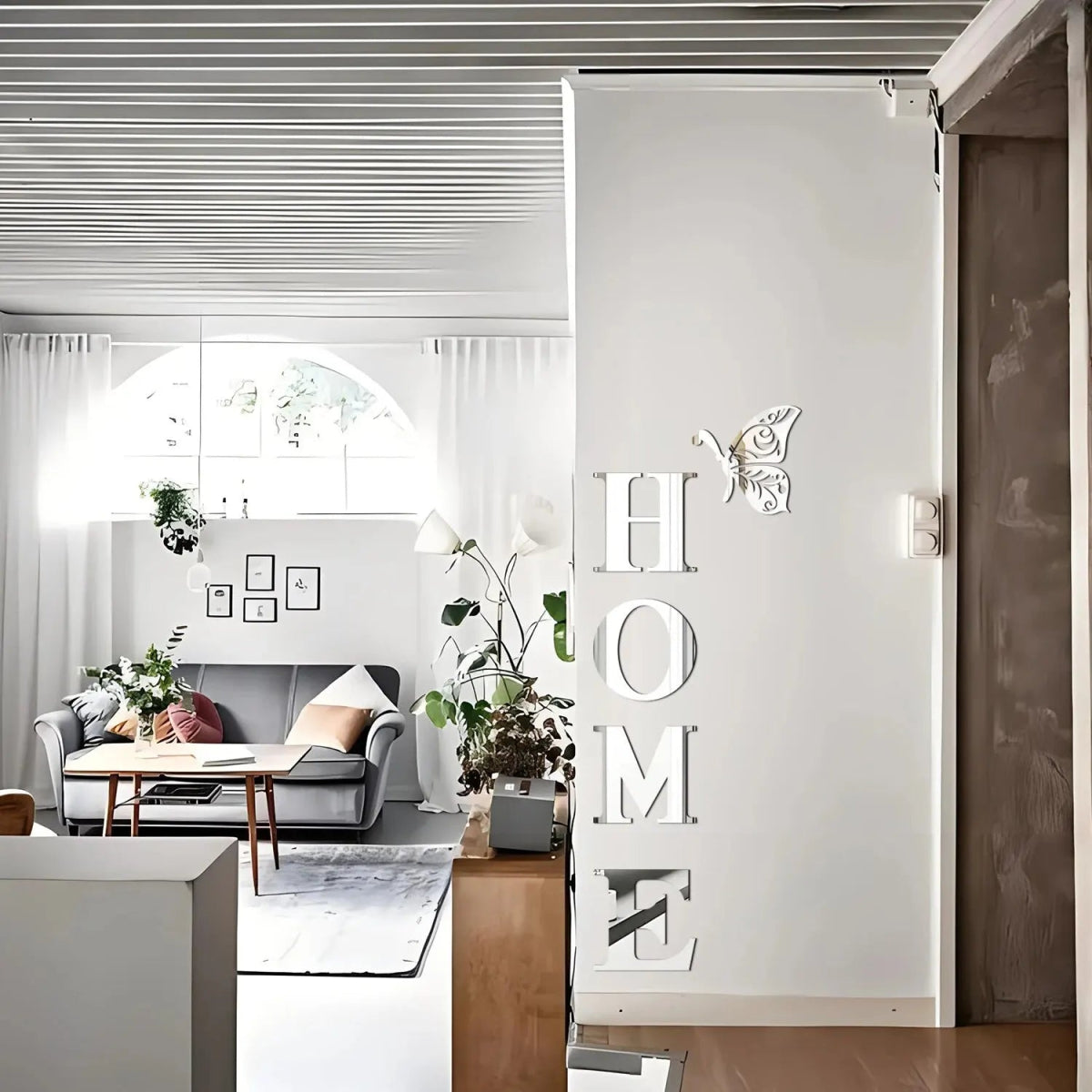 HOME 3D Mirror Wall Sticker – Stylish Entrance Decoration, PS Material - ESTEEMSO.COM