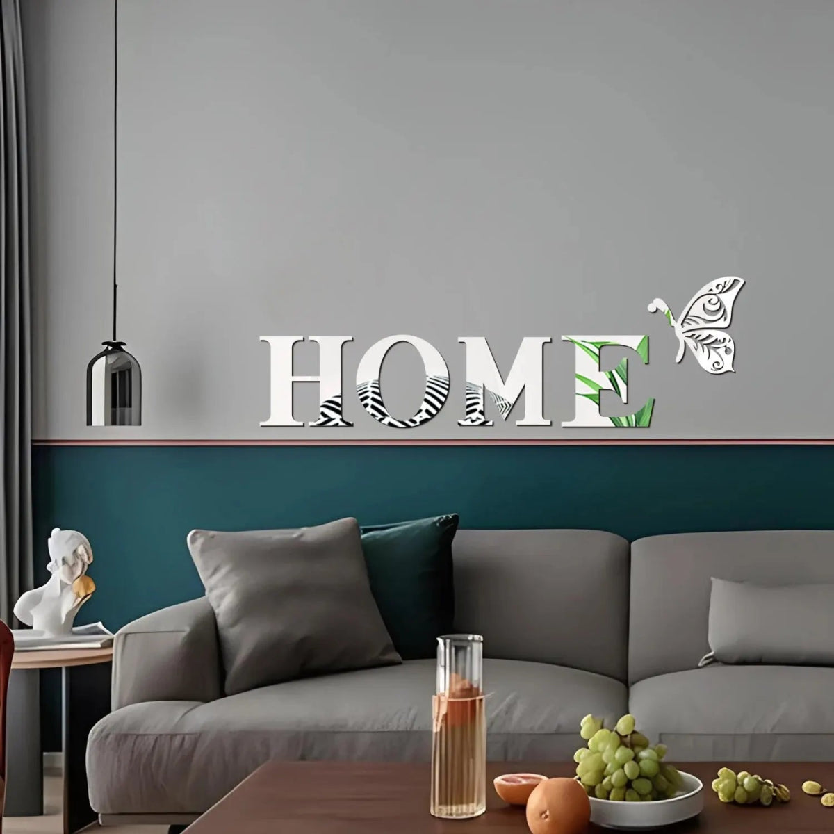 HOME 3D Mirror Wall Sticker – Stylish Entrance Decoration, PS Material - ESTEEMSO.COM