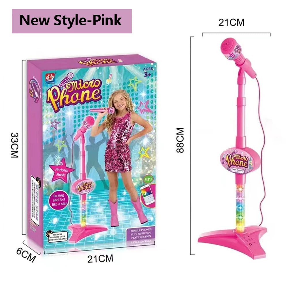 Kids Microphone with Stand – Karaoke Toy with Light Effects - ESTEEMSO.COM