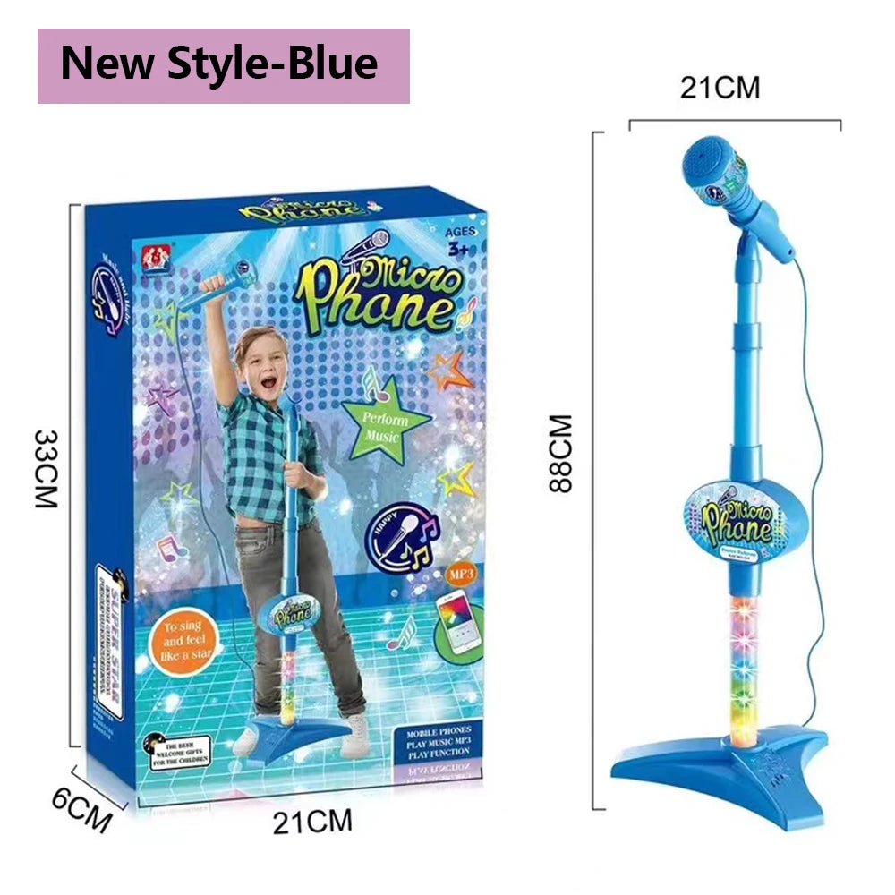 Kids Microphone with Stand – Karaoke Toy with Light Effects - ESTEEMSO.COM