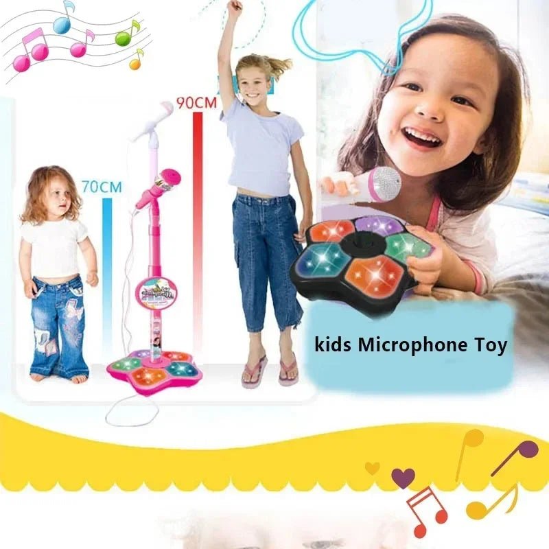 Kids Microphone with Stand – Karaoke Toy with Light Effects - ESTEEMSO.COM