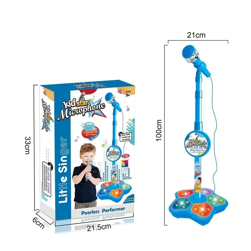 Kids Microphone with Stand – Karaoke Toy with Light Effects - ESTEEMSO.COM