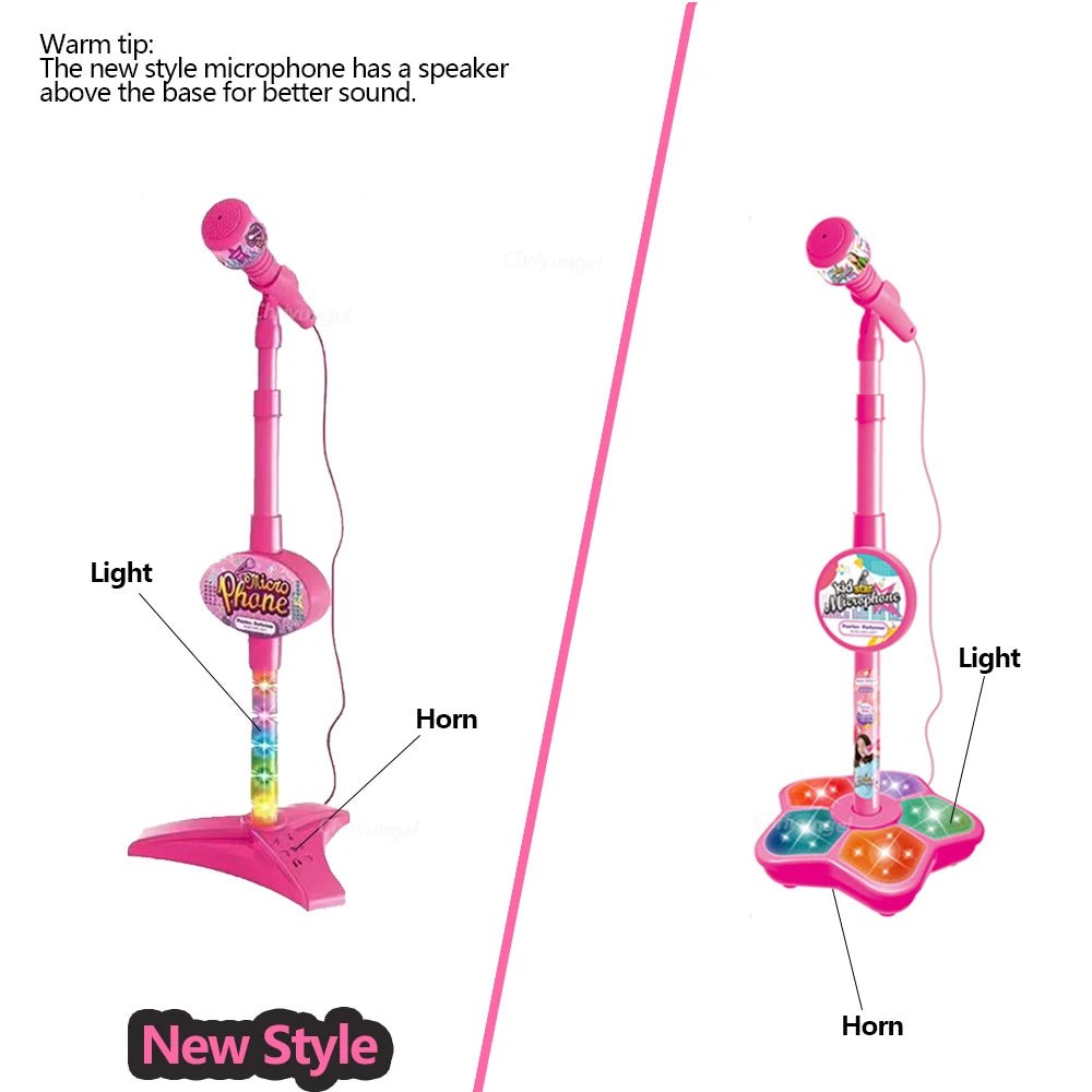 Kids Microphone with Stand – Karaoke Toy with Light Effects - ESTEEMSO.COM