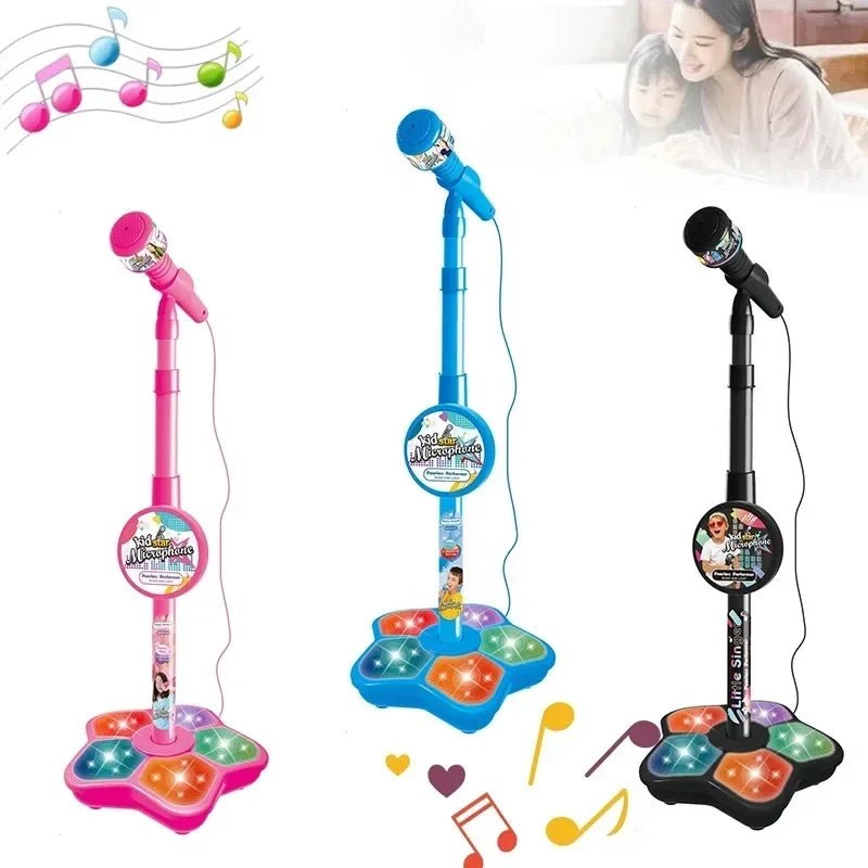 Kids Microphone with Stand – Karaoke Toy with Light Effects - ESTEEMSO.COM