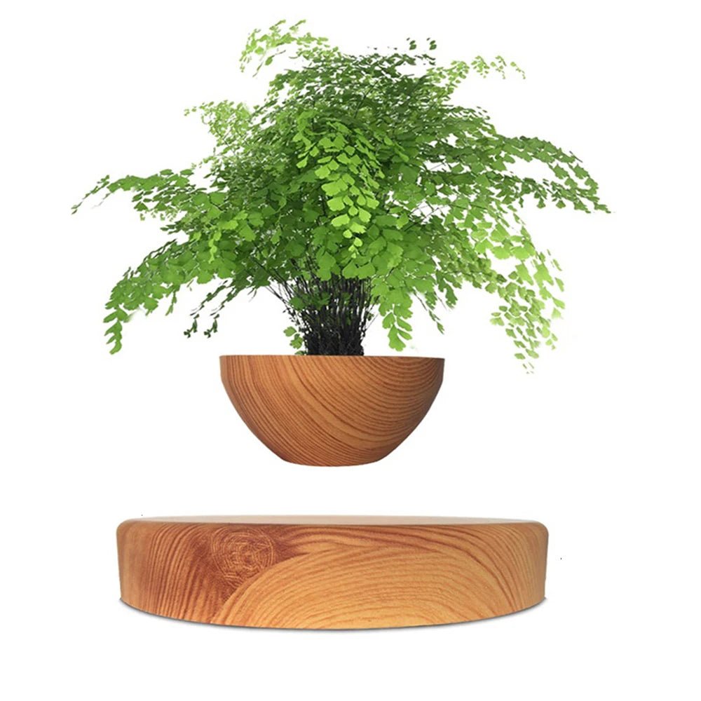 Levitating Air Bonsai Pot Rotation Flower Pot Planters Magnetic Suspension - ESTEEMSO.COM