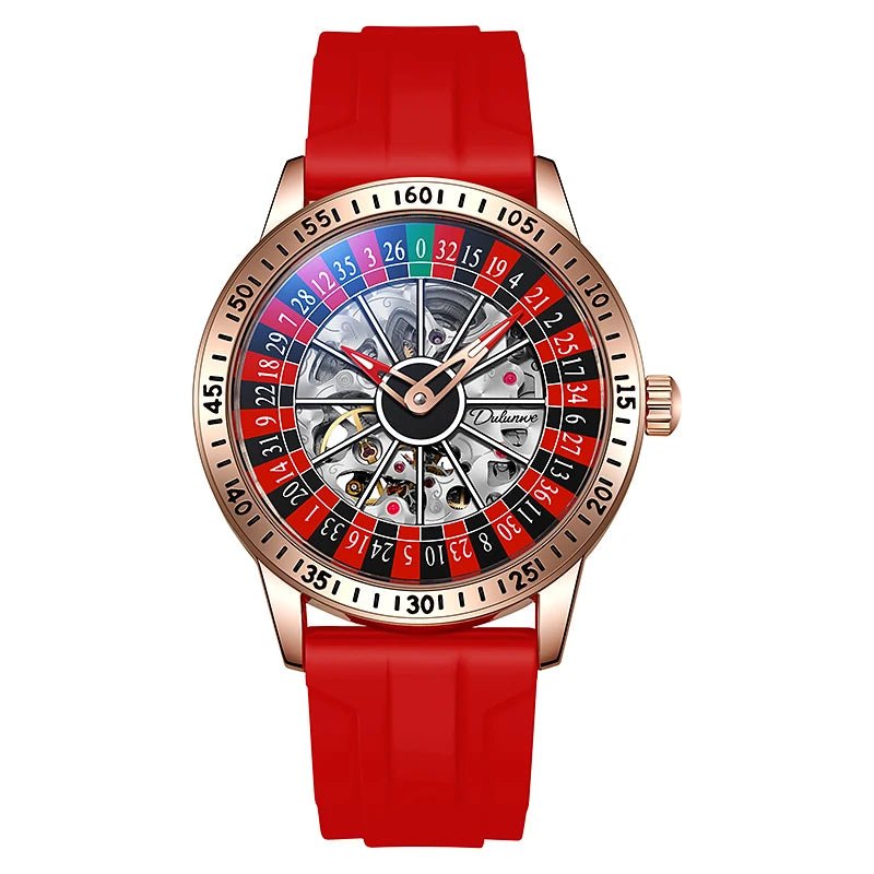 Mechanical Watch Men's Red Silicone Band Watch - ESTEEMSO.COM