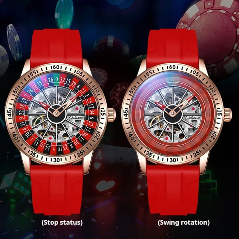 Mechanical Watch Men's Red Silicone Band Watch - ESTEEMSO.COM