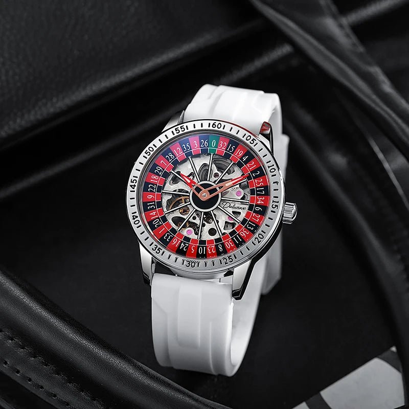 Mechanical Watch Men's Red Silicone Band Watch - ESTEEMSO.COM