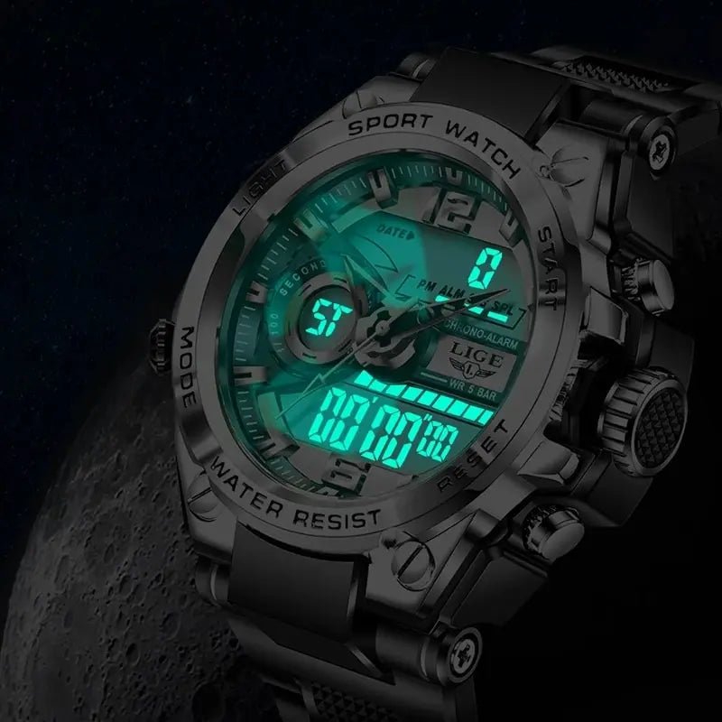 Men Military Watch Digital 50m Waterproof Wristwatch LED Quartz - ESTEEMSO.COM