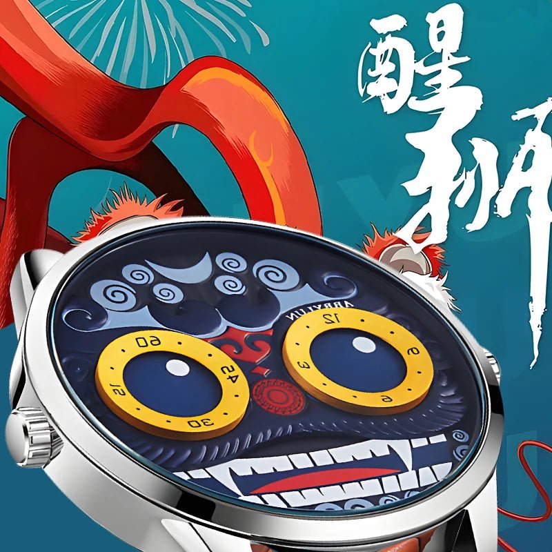 Men Quartz Watch - Blue Joker Lion Creative Personality Design - ESTEEMSO.COM