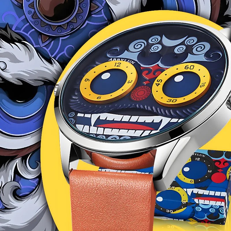 Men Quartz Watch - Blue Joker Lion Creative Personality Design - ESTEEMSO.COM