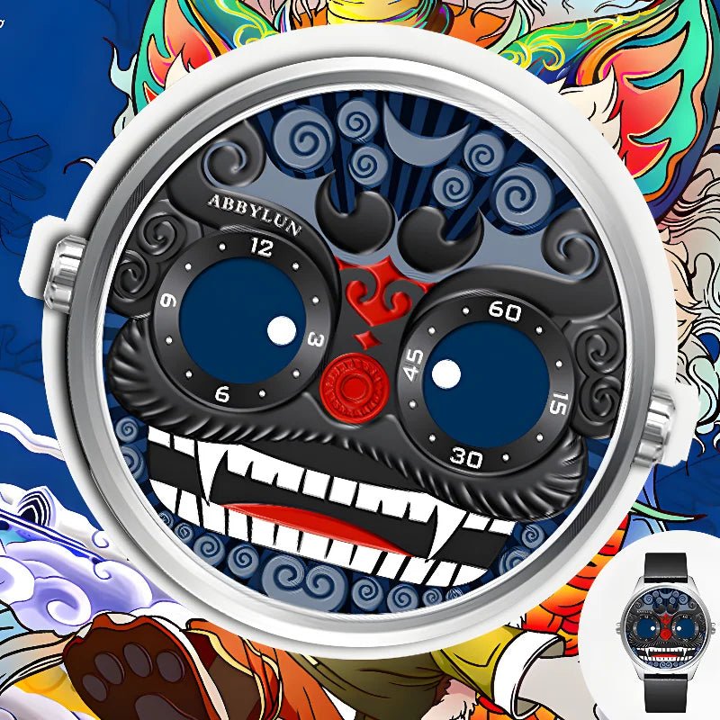 Men Quartz Watch - Blue Joker Lion Creative Personality Design - ESTEEMSO.COM