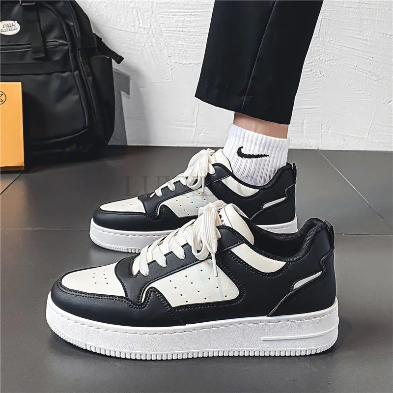 Men's Casual Sneakers – PU Upper, Flat Sole, EVA Insole, Lace - Up - ESTEEMSO.COM